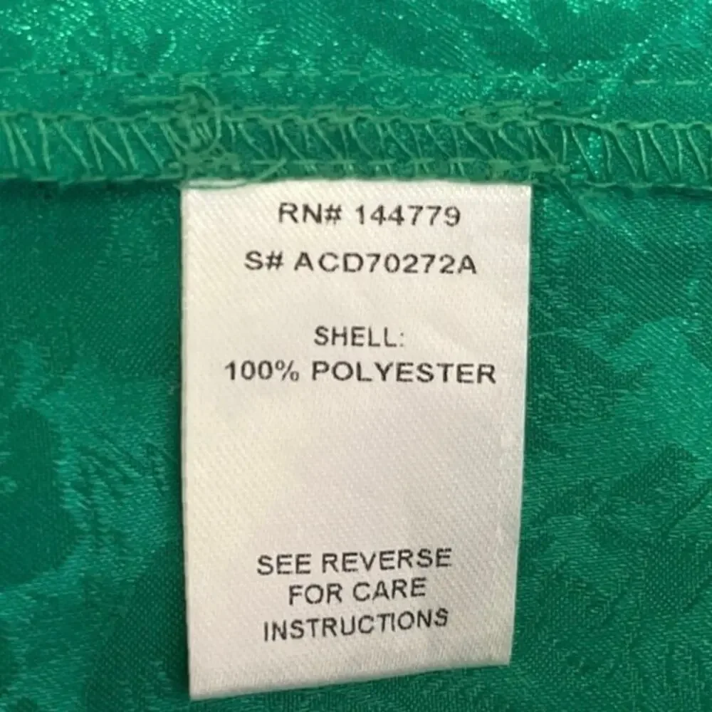 12th Tribe Green Silky Satin Floral Long Sleeve Button Down Mini Shirt Dress M